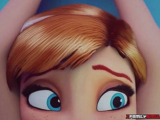 Gefrorene Elsa Masturbation mit Eiswürfel