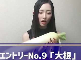Japanese Girl's Clamber Listing with VEGETABLE-MASTURBATION