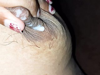 Indian Desi Bhabhi's On someone's skin mark Interior Milking Lactating & Hubby Bushwa receives someone's skin Milk