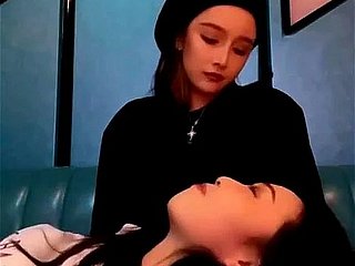 Chinese lesbian facesitting & pornographic talisman